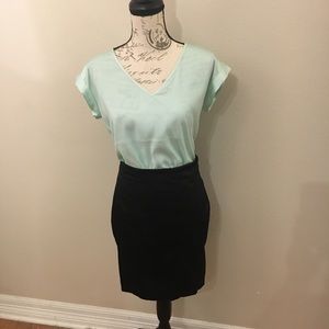 $8 Express light blue blouse.